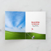 35. Geburtstag Golf Ball auf Red T-Shirt Karte (Innenseite)