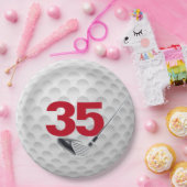 35. Geburtstag Golf Ball Design Paper Plate Pappteller (Party)