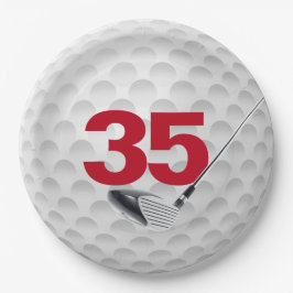 35. Geburtstag Golf Ball Design Paper Plate Pappteller