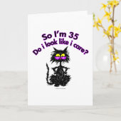 35. Geburtstag Katzengeschenke Karte (Gelbe Blume)