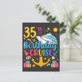 35. Geburtstag Kreuzfahrt B-Day Party Postkarte (Stehend Vorderseite)