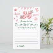 35. Geburtstag Lieblingsgedächtnis des Geburtstags (Stehend Vorderseite)