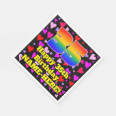 35. Geburtstag: Loving Hearts Pattern, Regenbogen Serviette (Ecke)