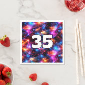 35. Geburtstag Neon-Polygon-Abstrakt  Serviette (Beispiel)