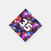35. Geburtstag Neon-Polygon-Abstrakt  Serviette (Ecke)