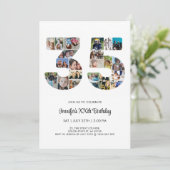 35. Geburtstag Nr. 35 Custom Foto Collage Einladung (Stehend Vorderseite)