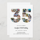 35. Geburtstag Nr. 35 Custom Foto Collage Einladung (Vorne/Hinten)