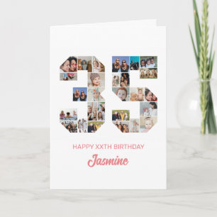 35. Geburtstag Nr. 35 FotoCollage Personalisiert Karte