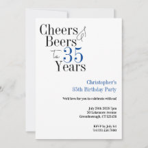 35. Geburtstag Prost Bier Party Blau-Typografie