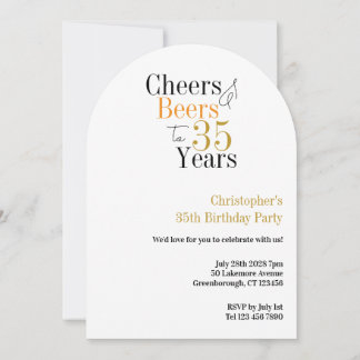35. Geburtstag Prost und Bier Minimal Party Einladung