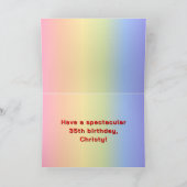 35. Geburtstag: Regenbogentext, benutzerdefinierte Karte (Innenseite)