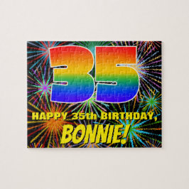 35. Geburtstag: Spaß, bunte feierliche Feuerwerke Puzzle