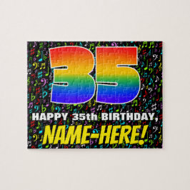 35. Geburtstag — Spaß, bunte Musiksymbole & "35" Puzzle