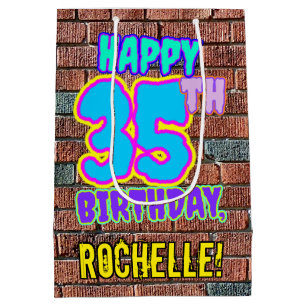 35. Geburtstag: Spaß, Urban Graffiti Inspiriert Lo Mittlere Geschenktüte