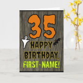 35. Geburtstag: Spooky Halloween Thema, Individuel Karte (Gelbe Blume)