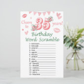 35. Geburtstag Word Scramble Game (Stehend Vorderseite)