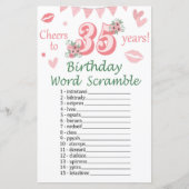 35. Geburtstag Word Scramble Game (Vorderseite)
