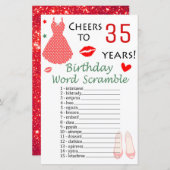 35. Geburtstag Word Scramble Game (Vorne/Hinten)