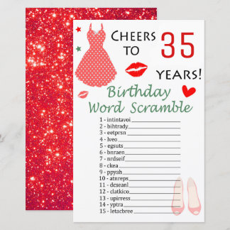 35. Geburtstag Word Scramble Game