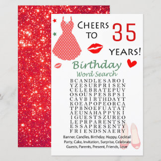 35. Geburtstag Word Search Game