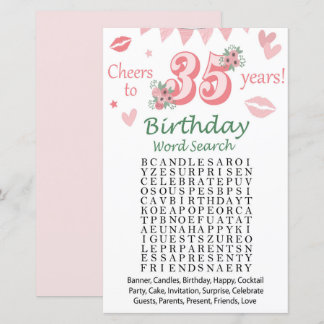 35. Geburtstag Word Search Game