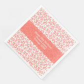 35. Geburtstag Zahlenmuster Korallen/Weiß Serviette (Ecke)