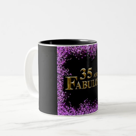35. Geburtstag Zweifarbige Tasse (Vorderseite Links)