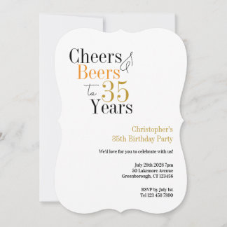 35. Geburtstags Cheers und Beers Minimal Party Einladung
