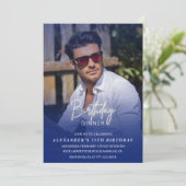 35. Geburtstagseinladung Geburtstagsessen Foto Män Einladung (Stehend Vorderseite)