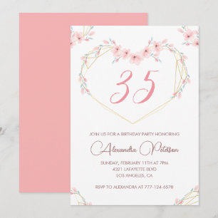 35. Geburtstagseinladungen Boho Floral Elegant  Einladung