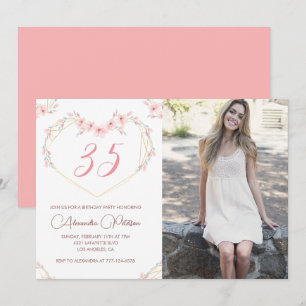 35. Geburtstagseinladungen Boho Floral Foto Einladung