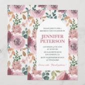 35. Geburtstagseinladungen Floral Boho Elegant Einladung (Vorne/Hinten)