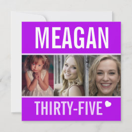 35. Geburtstagsfeier feiert Foto lila Einladung