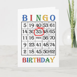35. Geburtstagskarte Bingo Karte