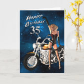 35. Geburtstagskarte mit Motorrad Karte (Gelbe Blume)