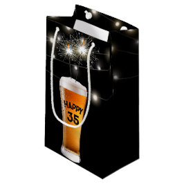 35. Geburtstagsparkler in Bier Kleine Geschenktüte