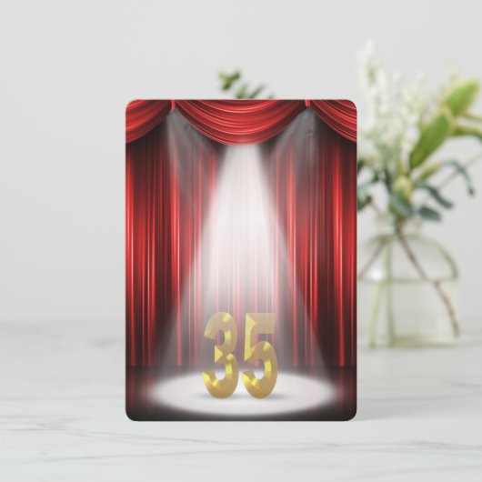 35. Geburtstagsparty Einladung (Stehend Vorderseite)