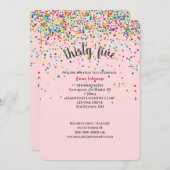35. Geburtstagsparty Konfetti Einladung (Vorne/Hinten)