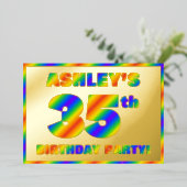 35. Geburtstagsparty — Spaß, Regenbogenspektrum "3 Folieneinladung (Stehend vorne)