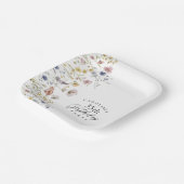 35. Geburtstagsparty Wildblumen Aquarellblume Pappteller (Gewinkelt)