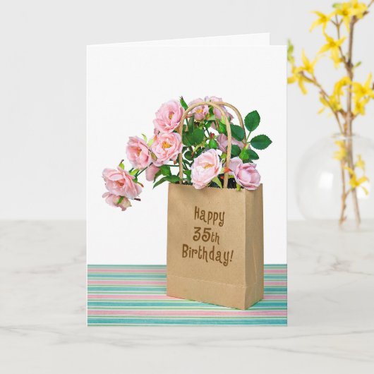 35. Geburtstagstasche Karte (Gelbe Blume)