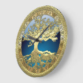 [35] Golden Celtic Tree of Life Große Wanduhr (Winkel)