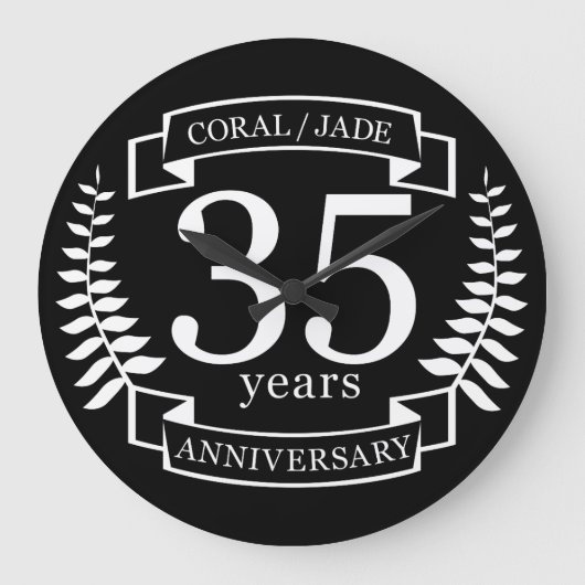 35. Hochzeit JADE / CORAL Große Wanduhr (Vorderseite)