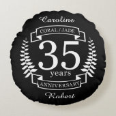 35. Hochzeit JADE / CORAL Rundes Kissen (Vorderseite)