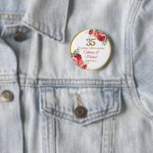 35. Hochzeitsjubiläum Goldrahmen Blumen Button (Beispiel)