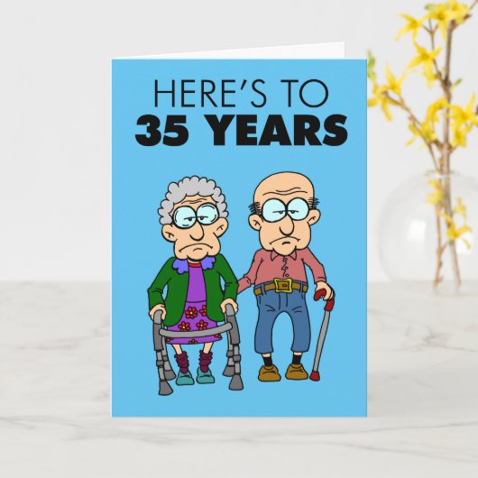 35. Hochzeitstag alt Karte (Gelbe Blume)