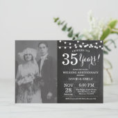 35. Hochzeitstag Chalkboard-Foto Einladung (Stehend Vorderseite)