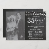 35. Hochzeitstag Chalkboard-Foto Einladung (Vorne/Hinten)