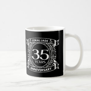 35. Hochzeitstag Coral Jade Wappen Kaffeetasse