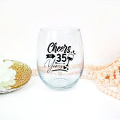 35. Hochzeitstag Elegante Feier Weinglas Ohne Stiel